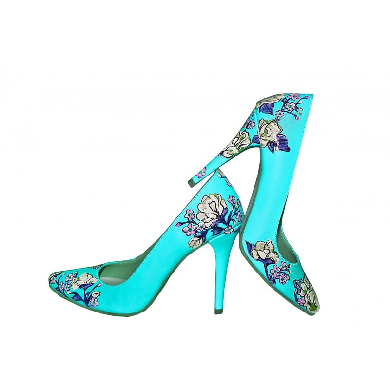 Pantofi pictati manual Flowers - orice culoare